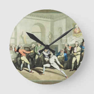 Horloge Ronde Fencing Academy de M.H Angelo, gravée par Charles