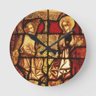 Horloge Ronde Fenêtre en verre teinté dépeignant l'annonce, G