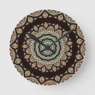 Horloge Ronde Fenêtre en verre tendu Kaleidoscope 13