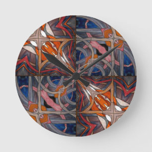 Horloge Ronde Fenêtre en verre tendu Kaleidoscope 18