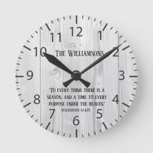 Horloge Ronde Ferme Rustique Bois Temps Écriture Verse Famille