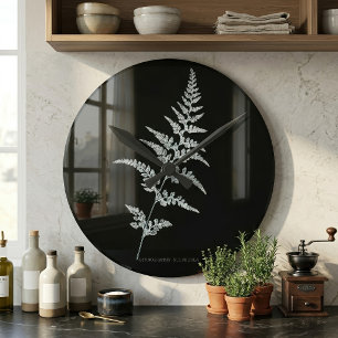 Horloge Ronde Fern - Gymnogramma Sulphurée - Effet de rayons X -