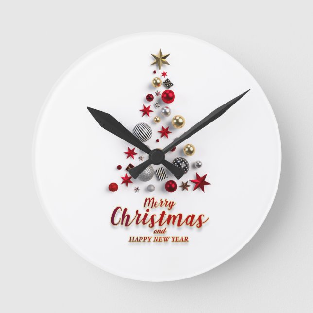 Horloge Ronde “Festive Tree in Snow”  (Recto)