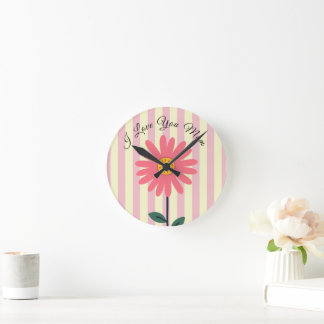 Horloge Ronde Fête des Mères,Je T'Aime Maman,Meilleure Maman, Mo