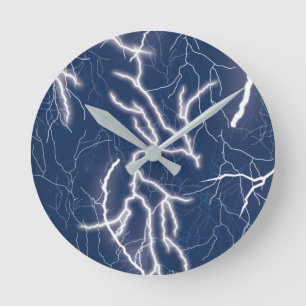 Horloge Ronde Feu de tonnerre - Éclairage Tempête de tonnerre
