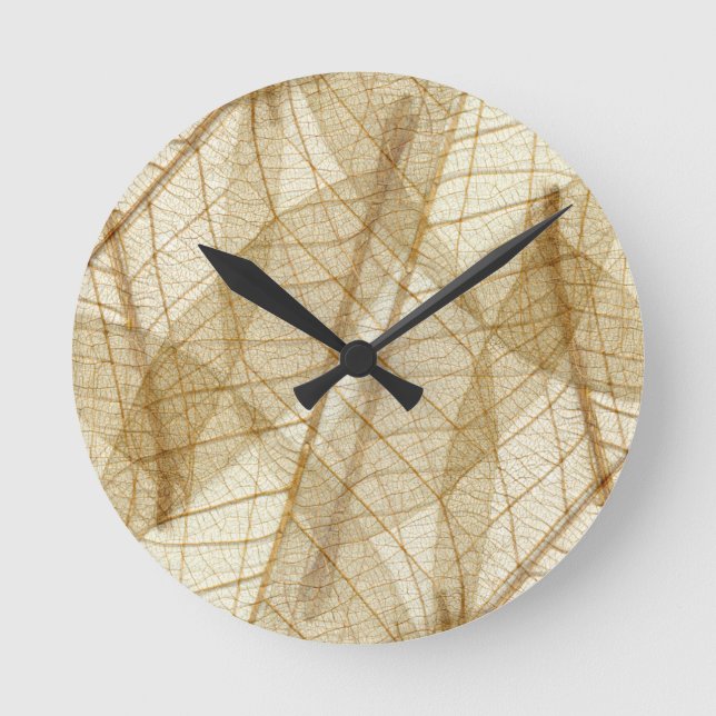 Horloge Ronde Feuille beige crème pur de dentelle (Recto)