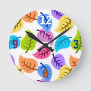 Horloge Ronde Feuille coloré