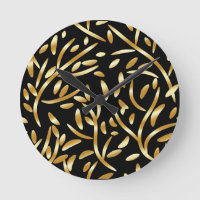 Feuille de Gradient Noir Or Botanique Flore Patter