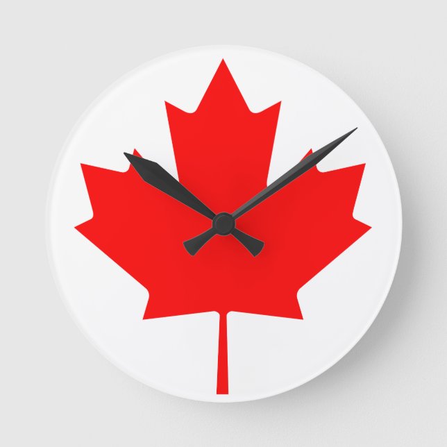 Horloge Ronde Feuille d'érable du Canada (Recto)