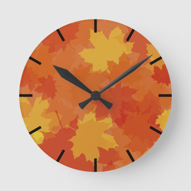 Horloge Ronde Feuilles automnales (Recto)