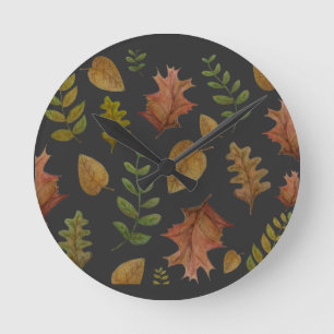 Horloge Ronde Feuilles d'automne