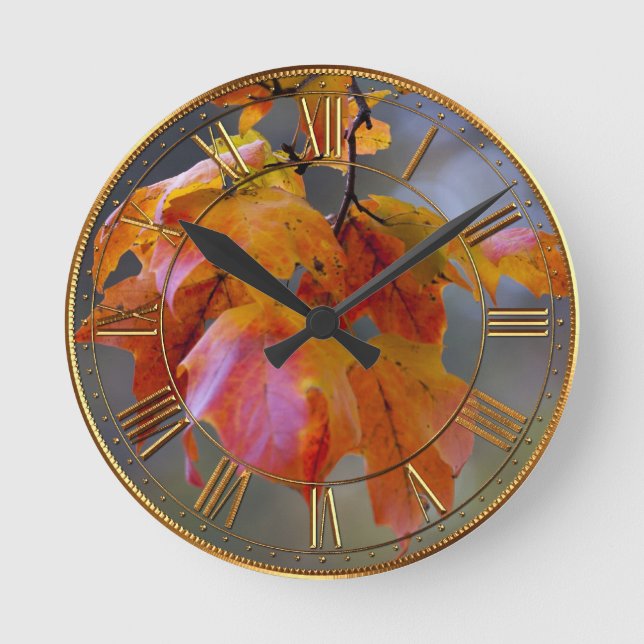 Horloge Ronde Feuilles d'automne (Recto)