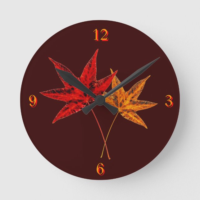 Horloge Ronde Feuilles d'automne (Recto)