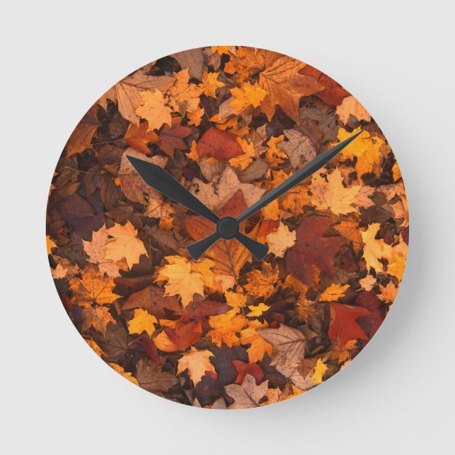 Horloge Ronde Feuilles d'automne (Recto)