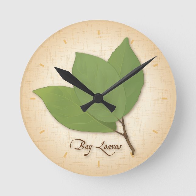 Horloge Ronde Feuilles de baie (Recto)