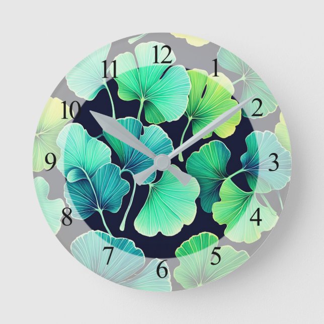 Horloge Ronde Feuilles de Ginko biloba (Recto)