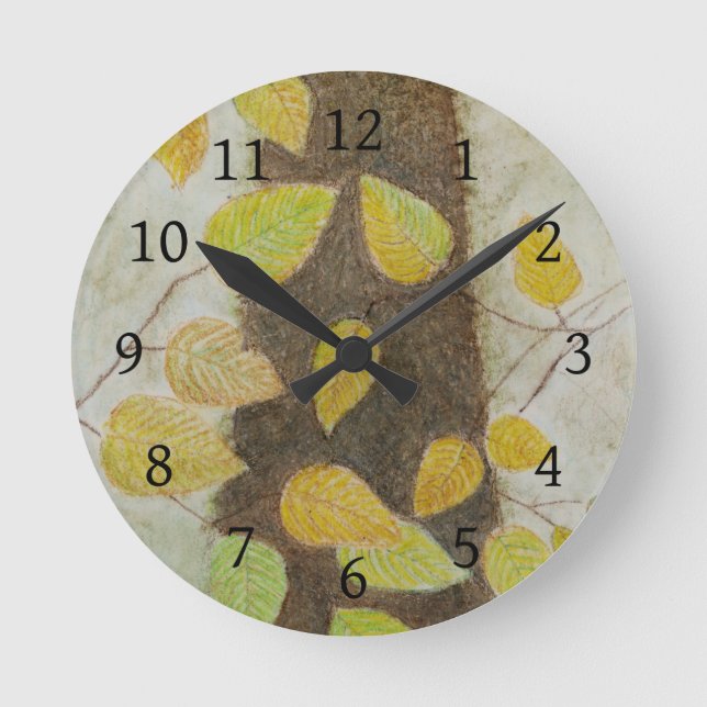 Horloge Ronde Feuilles hêtre (Recto)