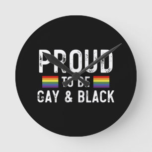 Horloge Ronde Fier D'Être Gay Et Noir