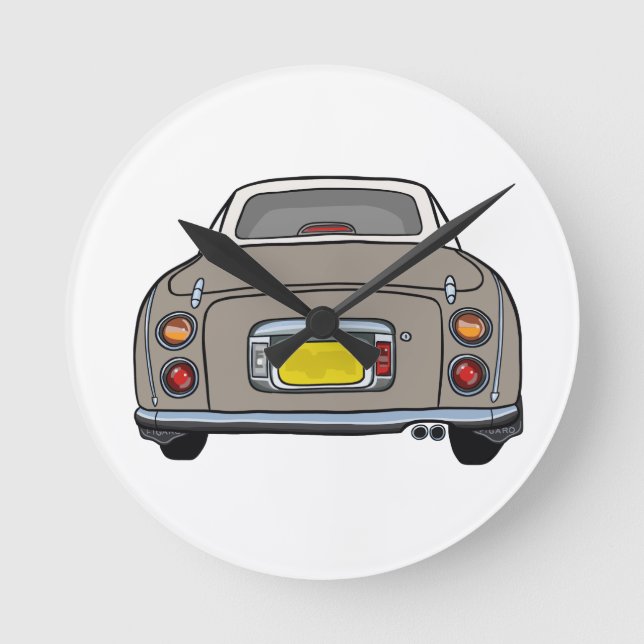 Horloge Ronde Figarations Figaro Car Topaz Mist Garage Clock (Recto)