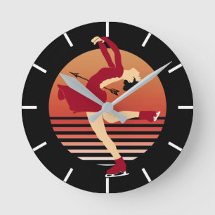 Horloge Ronde Figure de skating