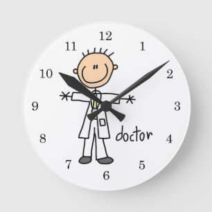 Horloge Ronde Figure Docteur Stick