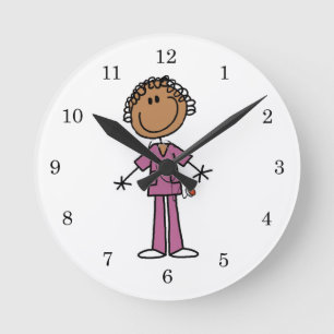 Horloge Ronde Figure féminine africaine-américaine infirmière