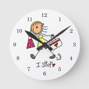 Horloge Ronde Figure Stick Shopping