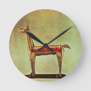 Horloge Ronde Figurine argentée de lama, du Pérou, après 1438