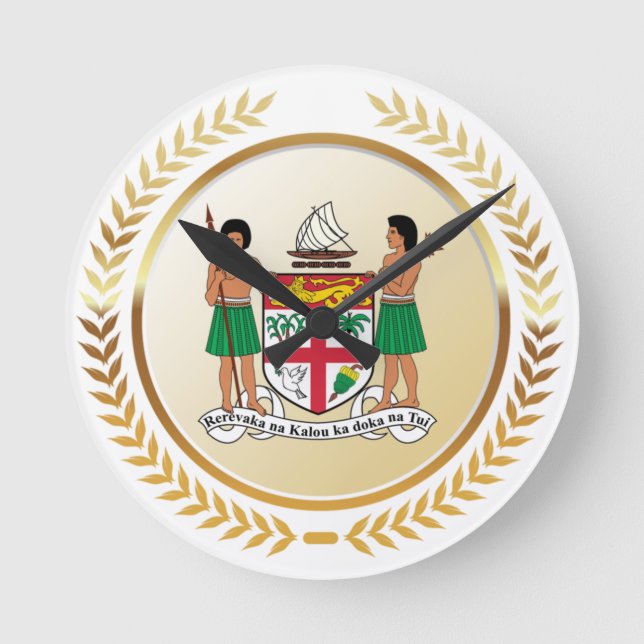 Horloge Ronde Fiji Coat of Arms (Recto)
