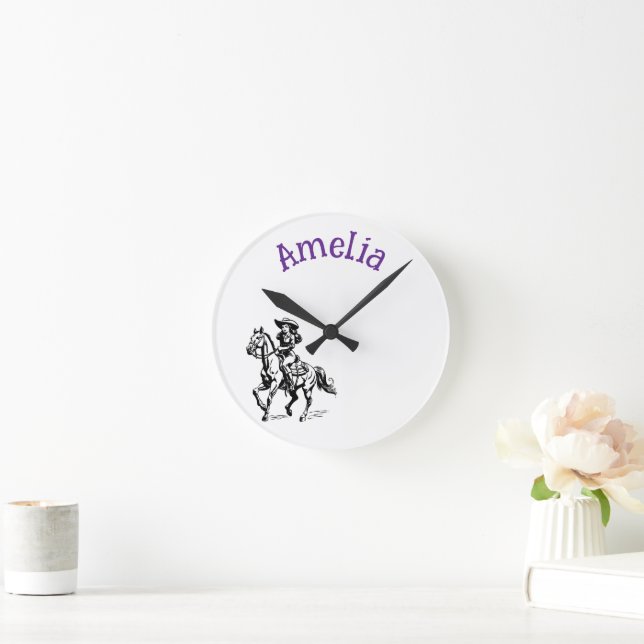 Horloge Ronde Fille de vache (Maison)