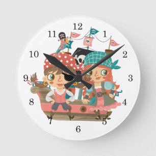 Horloge Ronde Fille Pirates