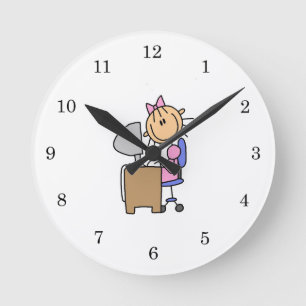 Horloge Ronde Fille sur ordinateur
