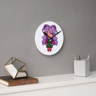Horloge Ronde Fille violette