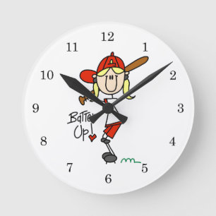 Horloge Ronde Filles de Batteur Équipé T-shirts et Cadeaux de Ba