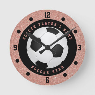 Horloge Ronde Filles Roses Gold Rose Football de football