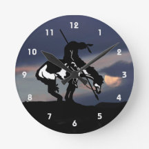 Fin de l'horloge murale Silhouette du sentier