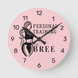 Horloge Ronde Fitness féminin Formation personnelle minimaliste