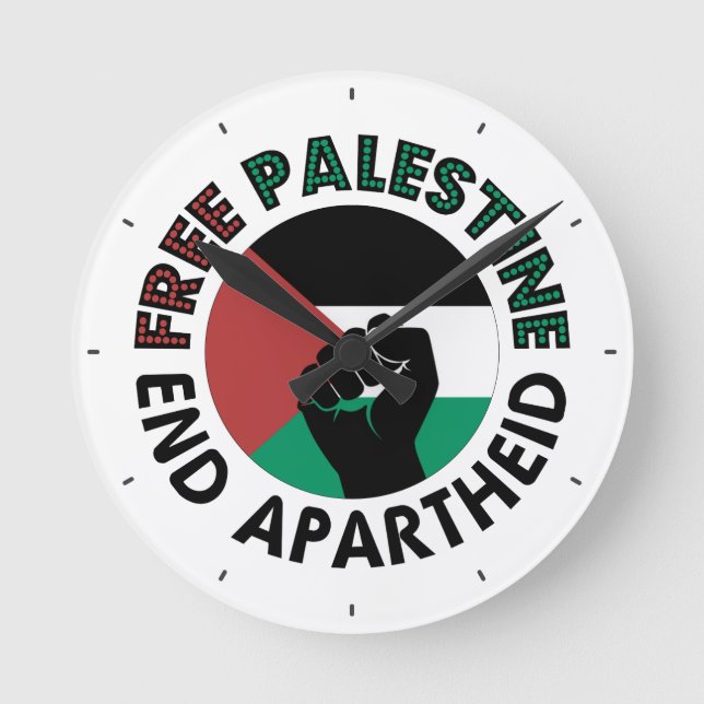 Horloge Ronde Flag de la Palestine (Recto)