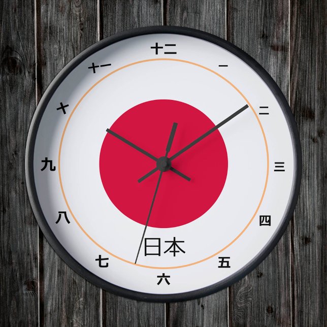 Horloge Ronde Flag japonais & Japan fashion /kanji clock 日 本 (Créateur téléchargé)