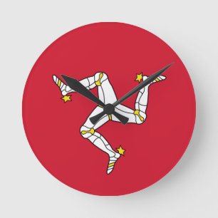 Horloge Ronde Flag of the Isle of Man Wall Clock