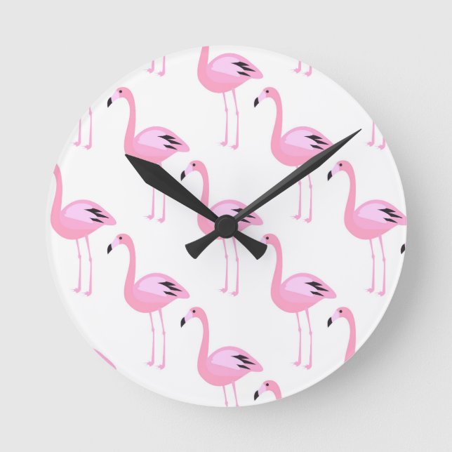 Horloge Ronde Flamants roses roses 2 (Recto)