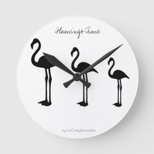 Horloge Ronde Flamingo Time Minimalistic Wall Clock