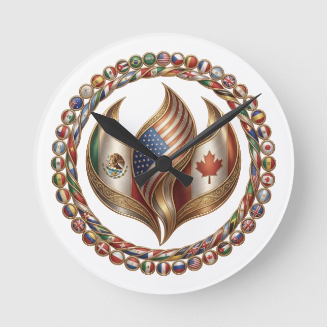 Horloge Ronde Flamme de l'unité internationale avec emblème de d (Recto)