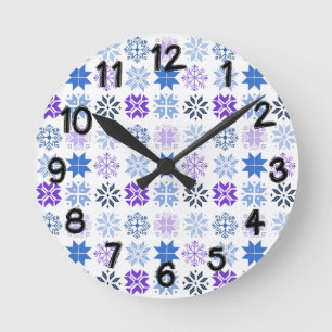 Horloge Ronde Flèche de neige scandinave