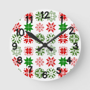 Horloge Ronde Flèche de neige scandinave