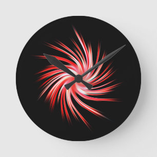 Horloge Ronde Flèche - Noir Blanc Rouge