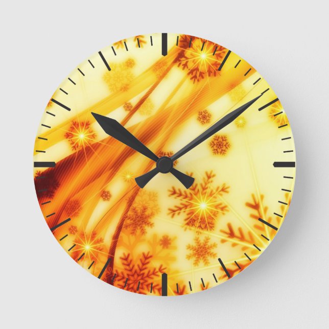 Horloge Ronde Flèches de Noël dorées (Recto)