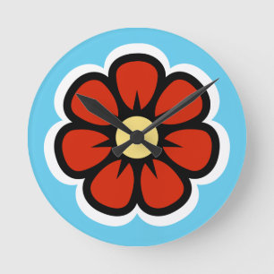 Horloge Ronde Fleur