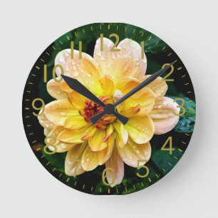 Horloge Ronde Fleur à mâcher du matin avec des nombres