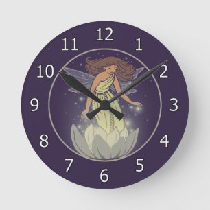 Horloge Ronde Fleur blanche fleur magique Imaginaire Art